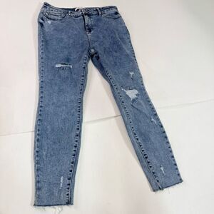 Judy Blue Jeans Womens 32 Medium Blue Distressed Skinny